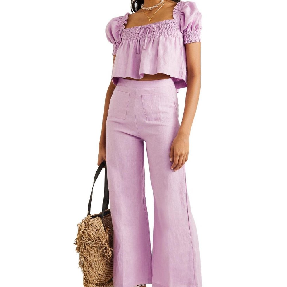 Faithfull The Brand Lilla Top and Pants in Lilac Set
